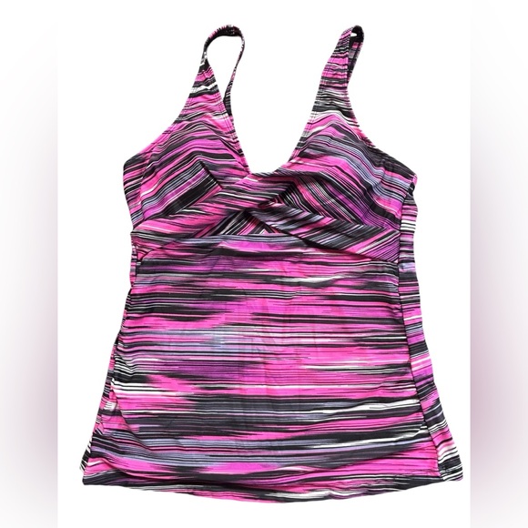 YONIQUE womens tankini swim top convertible cross back straps V front NWT - Picture 8 of 10